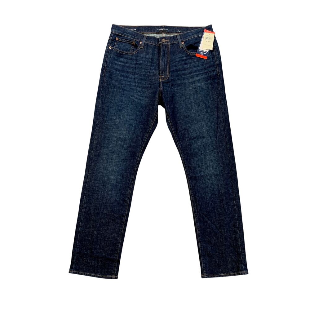 Lucky Brand Jeans Mens 34 Dark Wash 410 Athletic Slim Leg Cotton Blend Denim